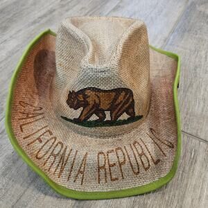 Peter Grimm Hat One Size Republic Drifter Brown Straw Western Festival Boho Cali